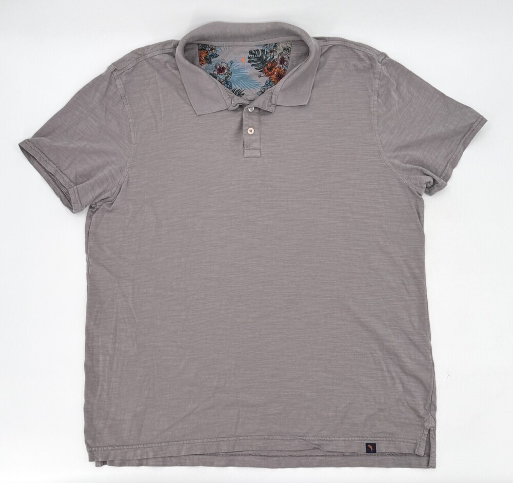 Margaritaville Polo Shirt Mens Extra Large Gray Pullover Short Sleeve Preppy